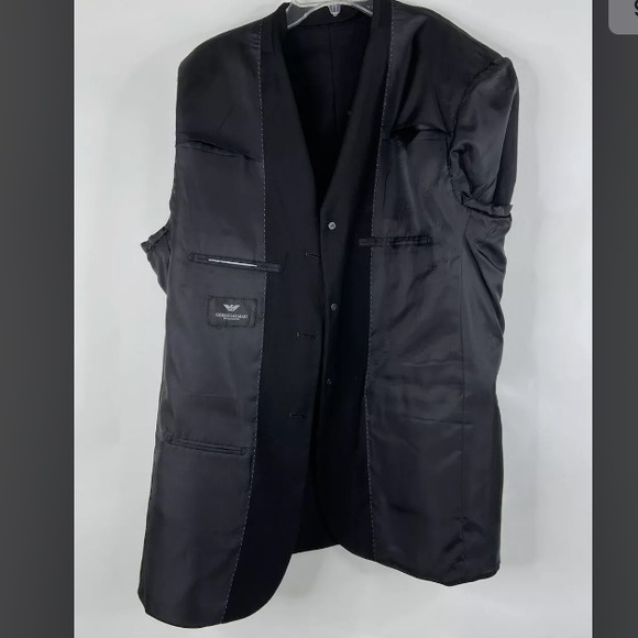 Giorgio Armani Le Collezioni Wool Jacket Black Italian size 54 - Picture 9 of 12